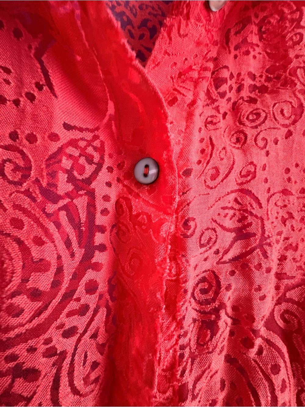 White Stag Coral Sheer Button-Down w/ Floral Pattern - Women’s Plus 30w/32w - Picture 3 of 5